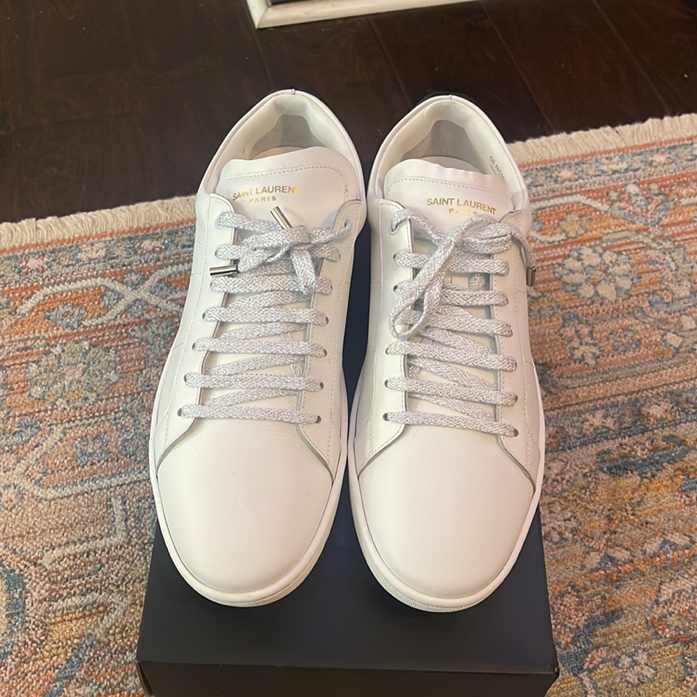 SAINT LAURENT sneakers/white,red, and royal blue sz 46 - Picture 5 of 8
